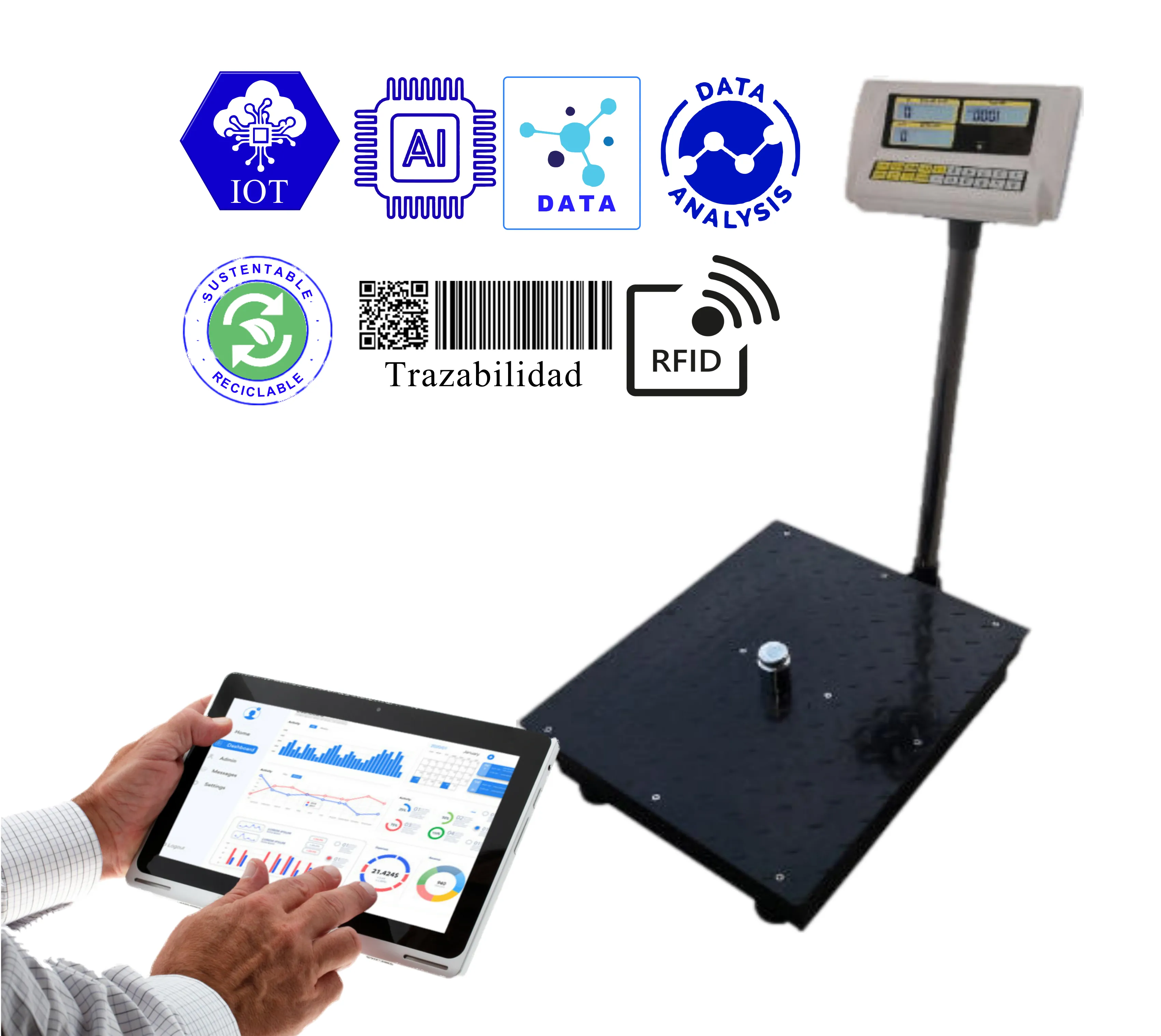 Balanzas sobre piso cubierta fierro diamantado